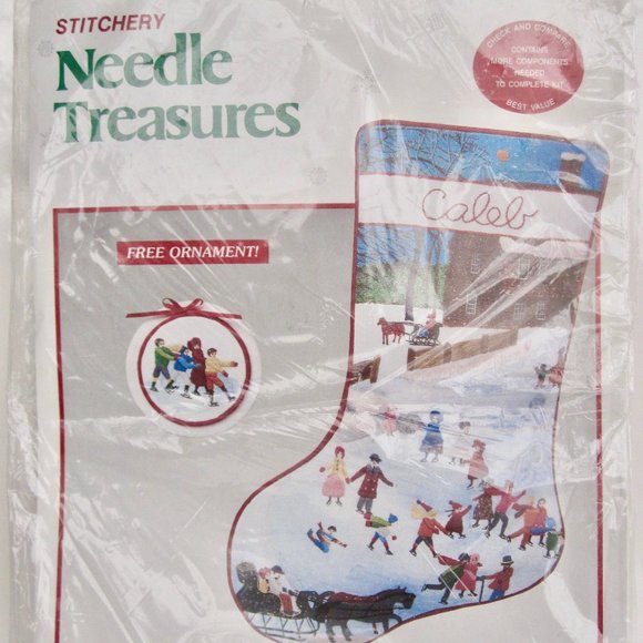 Kit De Broderie Needle Treasures 'Ours Ludiques' 00833, Forme Bas De Noël, Neuf